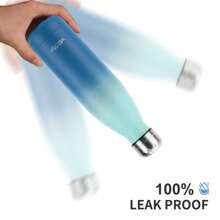 watersy 1 pièce Bouteille d'eau en acier inoxydable WATERSY, flacon isotherme de 17 oz/500 ml, bouteille d'eau en métal bleu gardant les boissons froides et chaudes, gourde de voyage pour l'école, la salle de sport, les déplacements et les sports