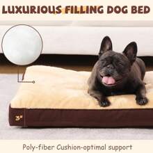 Dog Crate Bed Waterproof Deluxe Plush Dog Beds With Removable Washable Cover Anti-Slip Bottom Pet Sleeping Mattress For Large, Medium, Jumbo, Small Dogs, 47 X 29 Inch, Gray