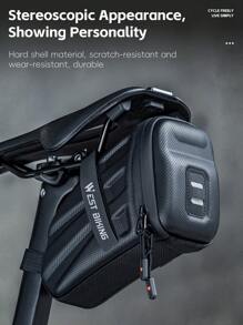 Bolsa de sillín de cáscara dura para bicicleta WEST BIKING de 1.8L - Bolsa de montar para bicicleta de ruta y de montaña - Accesorios de bicicleta bolsa de cola - Negro - Ver 7
