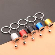 Accesorio de coche Llavero colgante con forma de palanca de cambios de metal, llavero creativo con forma de engranaje, pequeño regalo con llavero de palanca de cambios