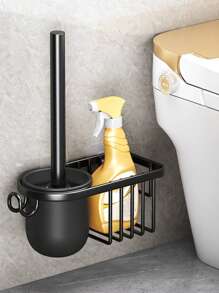 1pc Wall-Mounted Toilet Cleaning Brush Set Household Brush To Clean The Toilet Toilet Brush No Dead Angle To Clean The Bathroom Artifact Wall-Mounted Punch-Free Toilet Cleaning Tool