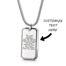 1 pieza Colgante de collar de acero inoxidable con texto grabado personalizado, regalo conmemorativo personalizado para parejas