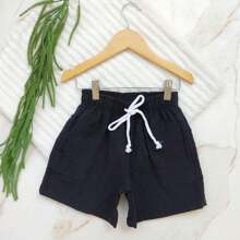 Children's Linen Shorts Mauricinho Boy Bermuda Premium Quality - Black - View 3