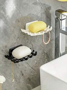 Soap Bar Holder For Shower Wall, Self Draining Soap Dish With Hooks, No Drilling, Bathtub Kitchen Sink Waterproof Adhesive Wall Mounted Dish.Creative Drainage Soap Box Wall-Mounted Shelf Household No-Hole Bathroom Soap Box Bathroom Kitchen Storage Supplies. Back To School