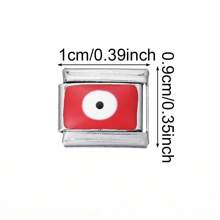 1 Peça Charm de Olho Redondo Romântico e Fashion na Moda, Elos Italianos Adequados para Fazer Pulseira de 9mm, DIY Joia para Mulheres
