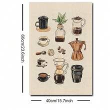 1 stuk oningelijste/ingelijste retro koffiekaart, rustiek canvas posterprint, koffieliefhebber, barwagen, minimalistische keuken, drankjes, wandkunst, schilderij voor slaapzaal, appartement, woonkamer, slaapkamer, moderne huisdecoratie