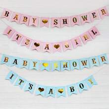1 Set Baby Shower "It's A Girl" Letter Garland, BABY SHOWER Baptism Children's Birthday Party Decorative Banner - Multicolor - View 1