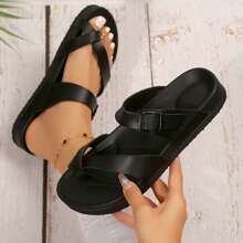 Stylish Women's Summer Slides Adjustable Fit, Thick Soles & Ultra Cushion For Beach & Casual Wear