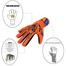 ATLANDER 1 Pair Latex Football Goalkeeper Gloves Adults Youth Thickened Football Comfortable Breathable Anti-Slip Wrist Strap Professional Protection Match Training Goalkeeper Soccer Outdoor Sports Men Women Goalkeeper Goalie Gloves - Orange - View 11