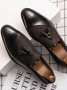 男士一脚蹬皮鞋，新款商务正装西装正装鞋，时尚韩版通勤开车鞋 - 黑色 - 查看 2