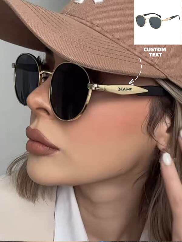 Personalisierte Mode Metallbrille mit individueller Grußkante, 2000 Modebrillen, für Brautjungfern, personalisierte Geschenke, Hochzeitsgeschenke, Geburtstagsgeschenke, Party-Geschenke, Holzlaser, Mode, Vintage, Spaß, Lässig, Mode-Individualisierung