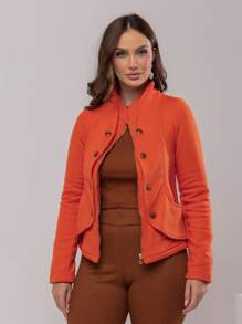 Women Coats - Màu Hồng  San hô - Xem 2