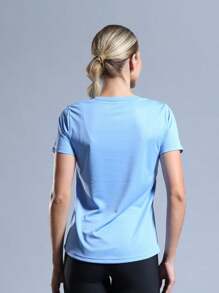 BABYLOOK WOMEN'S FITNESS T-SHIRT - Baby Blue - View 4