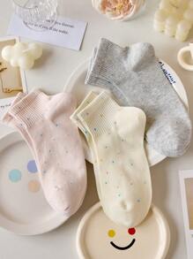 4 pares de calcetines cortos de mujer con puntos de malla, calcetines en negro, blanco, rosa y amarillo, ligeros, cómodos y transpirables, adecuados para primavera y verano, colores surtidos