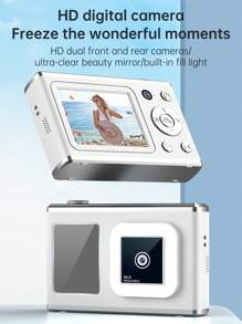 1 Pc 64 Million Pixels Digital Camera 2.4-Inch HD Screen, 8-Variable Zoom, HD Dual-Lens CCD Card Camera With Front Selfie Mirror, Including 32G Memory Card + Card Reader - Camera + Card Reader + 32G Memory Card - View 5