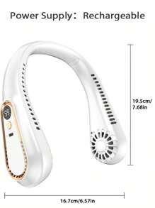 Lairen Neck Hanging Fan, Portable Bladeless Neck Hanging Fan With 5 Adjustable Speeds, LED Display, Suitable For Students, Office, Outdoor Work, Travel, Perfect Gift