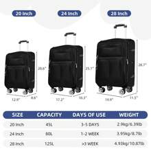The Perfect Partner For Travel! Oxford Cloth 3 - Piece Set Of 20/24/28 - Inch Luggage, Scratch - Resistant, Beautiful And Fashionable. The Luggage With Rotating Wheels Rolls Lightweight, And The Suitcase Perfectly Integrates The Functions Of Suitcase And Carry - On Luggage. - xanh quân đội - Xem 2
