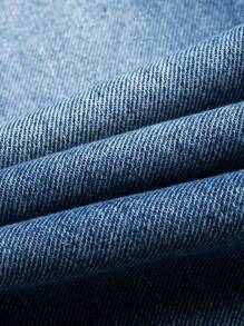 Young Boy Light Washed Straight Leg Jeans With Slanted Pockets, Street Style - Light Wash - View 12