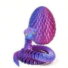 Juego de huevo sorpresa y serpiente impresos en 3D con articulaciones con bisagras - Decoración de escritorio colorida para el hogar y la oficina, apta para diferentes decoraciones de habitaciones, genial para regalos de Halloween, Navidad y Acción de Gracias. Color de ojos aleatorio