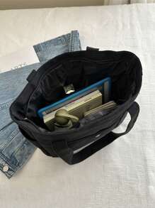 Customized Name Canvas Bags, Personalized Women's Handbags, Customized Name Travel Cosmetic Bags, Customizable Large-Capacity Shoulder Bags, Birthday Gifts, Stationery Bags, Party Bags, Girls' Cosmetic Bags, Lightweight And Foldable Storage, School Supplies, Travel, Portable, Best Friends, Valentine's Day, Weddings, Anniversaries, School Supplies, Junior High School Students, High School Students, University Students, Freshmen, Sophomores, Lower-Year Students, Customized Women's Shoulder Bags, Easy And Comfortable. - Multicolor - View 6