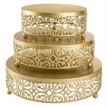 1 Pieza Elegante Soporte de Pastel de Metal Dorado - Soporte Redondo para Exhibir Postres, Apto para Cupcakes, Dulces, Bodas, Fiestas, Cumpleaños - Soporte para Cupcakes de Hierro Reutilizable, Sin Necesidad de Electricidad, Fácil de Almacenar - Multicolor - Ver 15