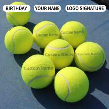 1 bola de tênis personalizada, personalizada com nome, presente de Natal/aniversário, alta elasticidade para treinamento e jogo de iniciantes, bola de massagem para animais de estimação, brinquedo de mastigar, acessório de tênis com logotipo personalizado, suprimentos para animais de estimação para alívio do estresse