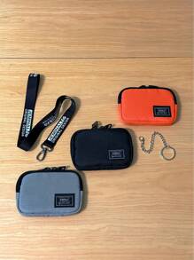 JEMINAL 帆布迷你钥匙扣袋男女通用学生小钱包日常搭配街头潮流卡包带颈带儿童男童钱包钱包钱包迷你钱包零钱包 - 彩色 - 查看 2