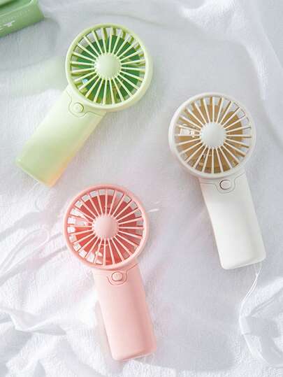 1 szt. Unisex Mini kwadratowy ręczny wentylator biurkowy, przenośny wentylator chłodzący zasilany bateryjnie do podróży na świeżym powietrzu, na plażę, do sportu, do biura, szkoły, na lato (bez baterii)