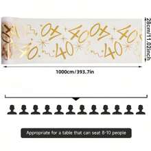 1pc 20th Anniversary Foil Gold Table Runner, Personalized , Ideal For Celebrating Couples, Boyfriend/Girlfriend, Birthday Party Decoration, Special Occasion Decor, Home Dining
