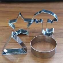 6pcs/Set Stainless Steel Cookie Cutter Set, Star, Umbrella, Triangle And Round Shaped Cookie Molds For Baking Cookies And Clay Crafting