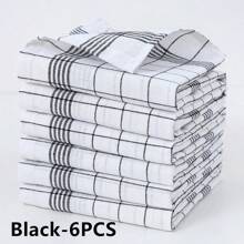 1/2/4/6/8/12 pièces Serviettes de cuisine ultra-douces, super absorbantes, à motifs carreaux et rayures, chiffons à vaisselle rouges / bleus / noirs, parfaits pour la maison et la salle à manger