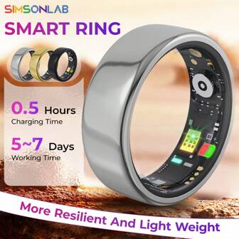 SIMSONLAB 2025升级版男女智能戒指，多功能智能戒指，多种运动模式，IP68防水，超长电池寿命，兼容Android/IOS