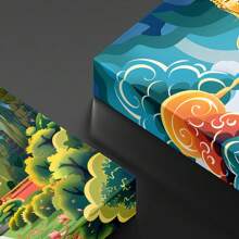 Buddhas Are Carved From Temples And Mountains. Large Wooden Framed Wall Painting Artist Home Decoration Oil Painting - Bedroom, Bathroom, Living Room, Office, Kitchen, Christmas Gifts - 1 Piece