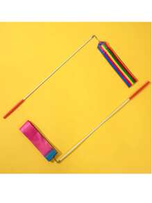 1pc Ombre Color Gradient Rhythmic Gymnastics 4m Ribbon Dance Performance Prop - Suitable For Gymnastics, Birthday Parties And Wedding Decorations - Multicolor - View 4