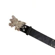 42.5 Inch Hollow Butterfly Belts, Punk Style Versatile Niche Design Leather Belt, New Punk Style Wide Waistband