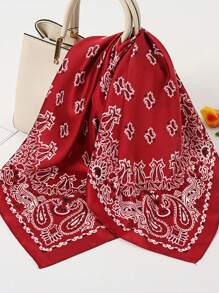 1条女士2026春夏时尚佩斯利印花70*70厘米方巾头巾，时尚简约，休闲百搭，适合日常佩戴，四季皆宜。 - 彩色 - 查看 9