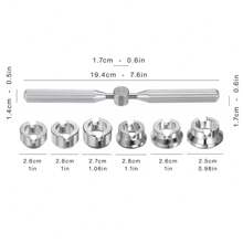 7Pcs Watch Case Back Opener Watch Repair Tool 5537 Precision Hand Held Watchmaker Screw Kit Case Opener Closer Remover - Silver - View 3