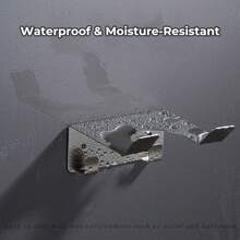 1 个不锈钢吹风机支架 - 带 2 个挂钩的壁挂式吹风机收纳架，防水防锈浴室收纳，适用于家庭或宿舍的节省空间的设计。 - 彩色 - 查看 6