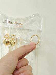 1PC 珠宝收纳架家用壁挂隔断项链手链耳环珠宝耳环收纳架 - 無色 - 查看 5