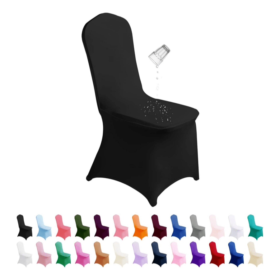 Capas impermeáveis para cadeiras de elastano, capa elástica para cadeiras de jantar, capa removível e lavável de poliéster para cadeiras de área externa, adequada para festas, banquetes, casamentos e hotéis (várias cores clássicas)