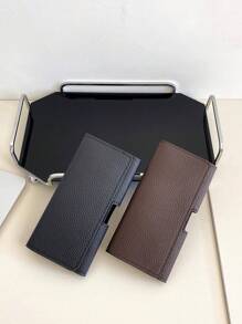 1pc Unisex PU Leather Grain Solid Color Multi-Card Slots Foldable Handbag/Belt Bag Suitable For Shopping & Traveling Wallet Purse Wallet Long Wallet For Men Mini Wallet