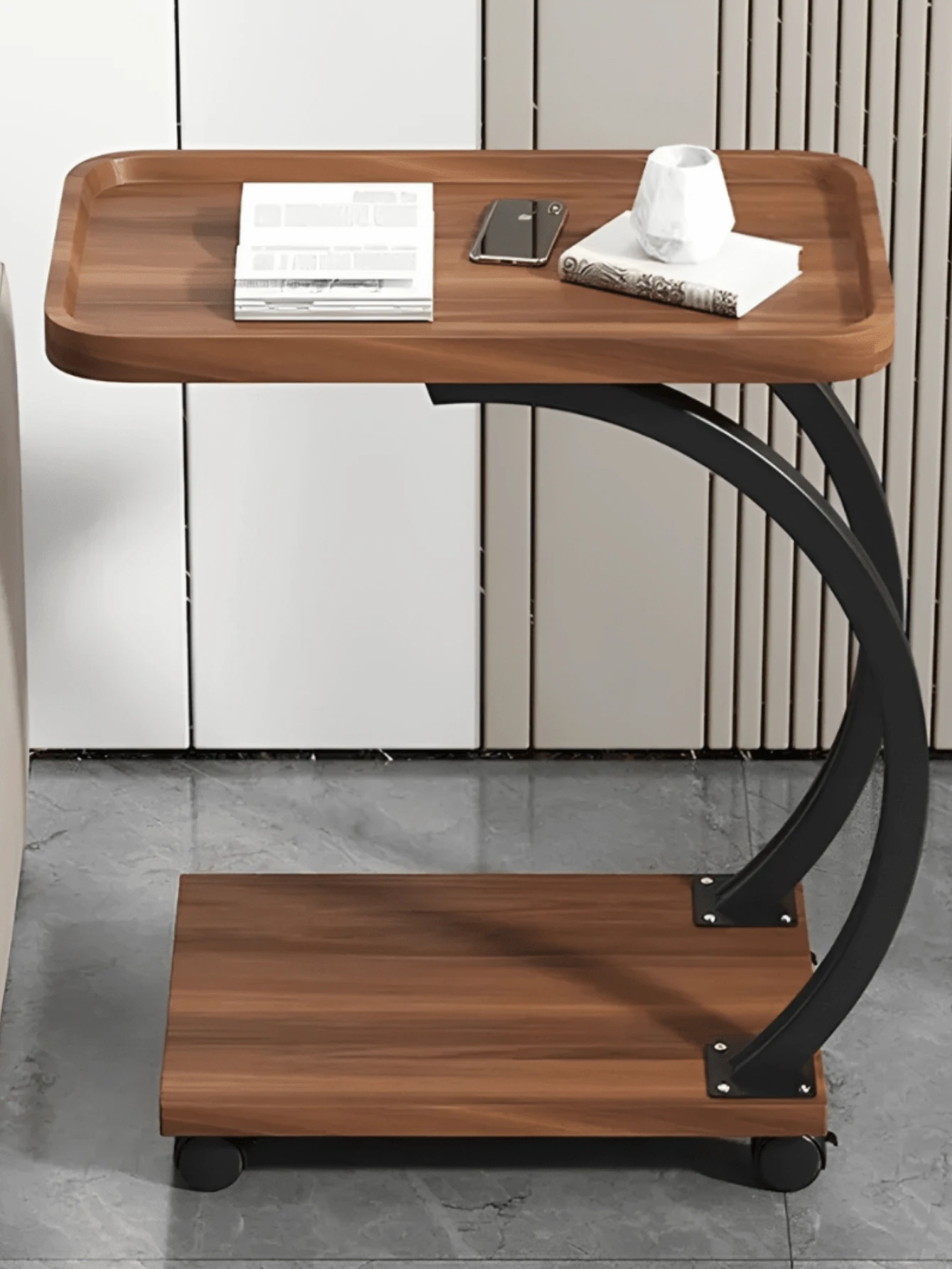 Side Table Corner Support Sofa Bed Reading And Notebook - Marrón - Ver 1
