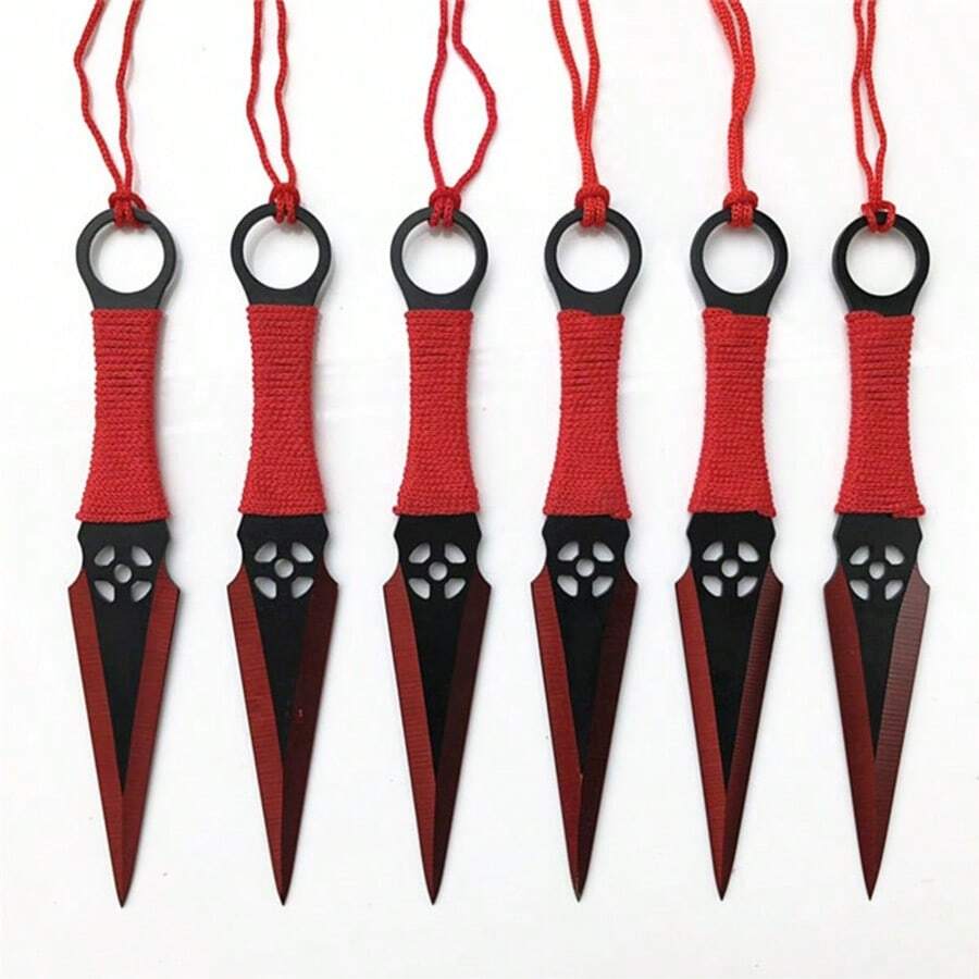 3PCS A Set No Cutting Edge Outdoor Training Knife Trainer Stainless Steel Pocket Practice Knife Sport Cosplay Dart Tool - The Color Is Plated Will Fade,Hand Tied Ropes Is Easy to Loosen - View 1