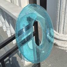 1pc Inflatable Watermelon Design Transparent Blue PVC Floating Swimming Pool Beach Water Tube Swim Ring, Adult Underarm Circle