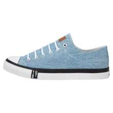 Men's Vulcanized Urban Tennis Shoes In Denim Blue, Textile Material, Textile Finish