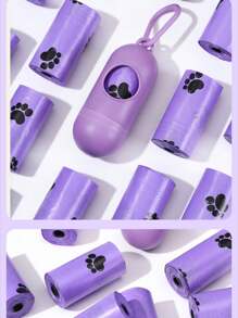 Available In 2 Sizes: 5 Rolls/75pcs And 10 Rolls/150pcs, Polyethylene Pet Poop Bags, Leakproof Dog Waste Bags Refill, With Paw Print Pattern, Suitable For Outdoor Walking And Animal Waste Disposal, Pet Cleaning Supplies