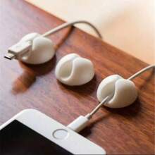 5/10/15pcs White Cable Clip Wire Organizer Management Cord Holder For Office Desktop