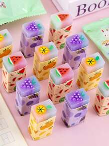 3 件随机恐龙和水果设计软橡胶橡皮擦，适用于学生、学习用品、礼物，可爱又干净 - 彩色 - 查看 15