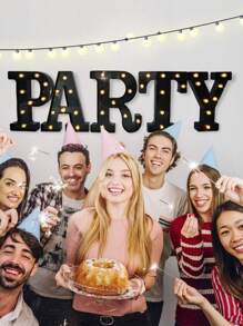 1pc 21.8cm/8.58in Height Festival And Party Lighting,Christmas Decorations Lights Outdoor, LED Lamp,Numbers 0-9, Letters A-Z, Christmas Decoration Numbers Lights, Holiday Accessory, Wedding Birthday Party Supplies, Room Scene Decor - Black - View 8