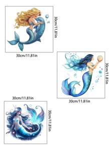 1pc Decorative Toilet Seat Sticker Cartoon Mermaid Pattern Self-Adhesive Sticker PVC Waterproof For Bathroom Decoration Toilet Seat Sticker Wall Decal Vinyl Decal For Home Decorations Spring Decoration Items Refresh Your Home Rama Decoration Stickers Wall Decor Bedroom Decor Room Decoration Stuff Living Room Decor House Decor Home Decor Living Room Wall Art Wall Paper Personalised Stickers - Multicolor - View 2
